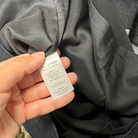 Rag & Bone Denim Corset Mini Dress w/ Suede Size 2 - Picture 8 of 9